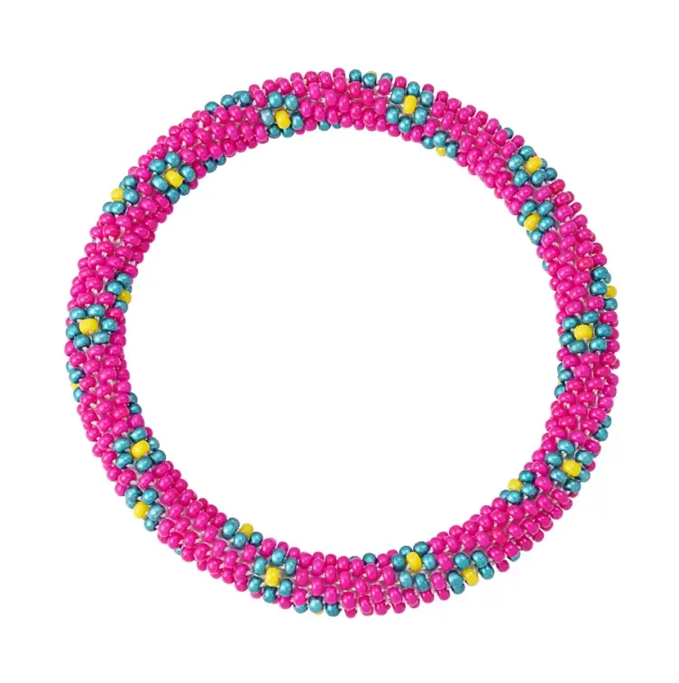 Armband Kralen Figuur fuchsia