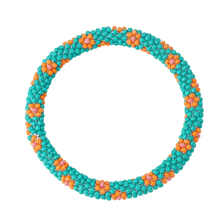 Armband Kralen Figuur groen oranje