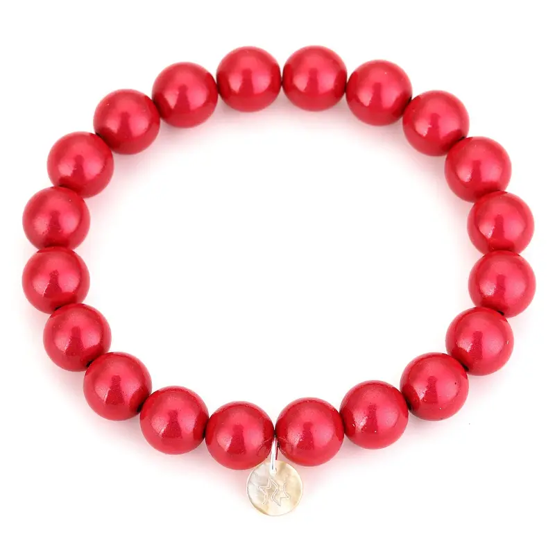 Armband Kralen fuchsia rood