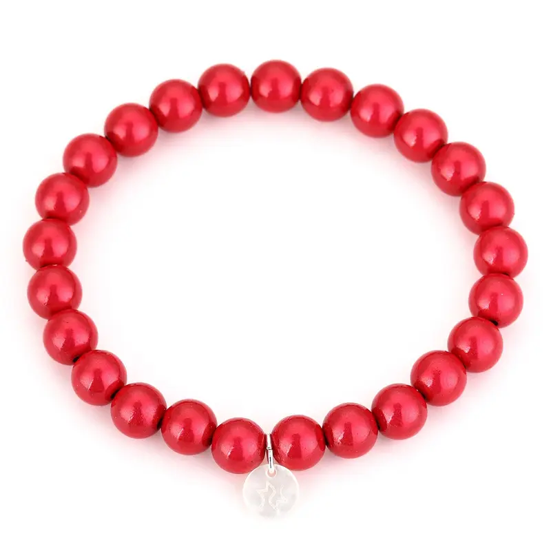 Armband Kralen fuchsia