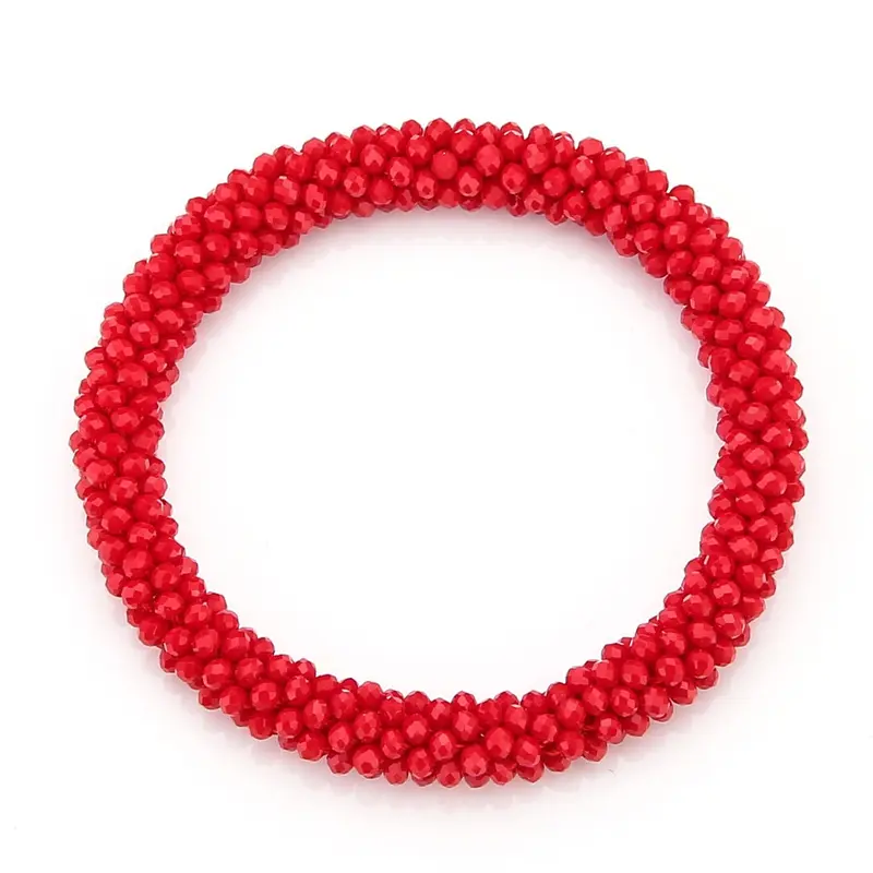 Armband Kralen Strass rood