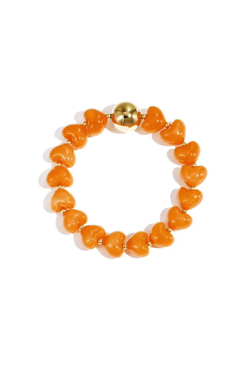 Armband met statement en hartvormige kralen
