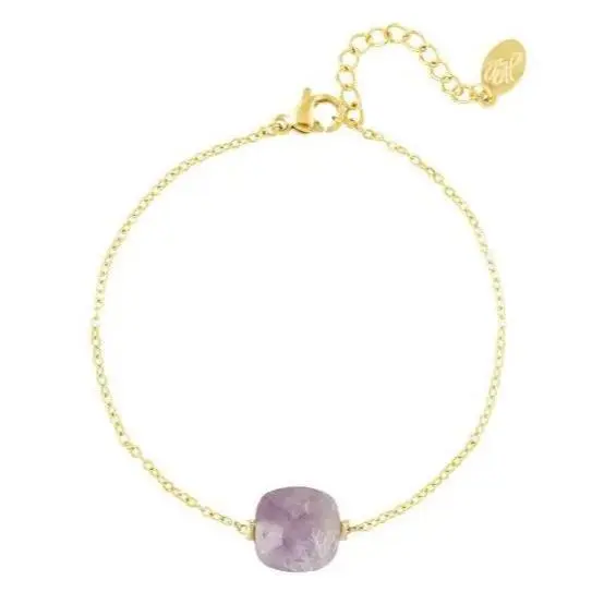 Armband met Steen goud paars