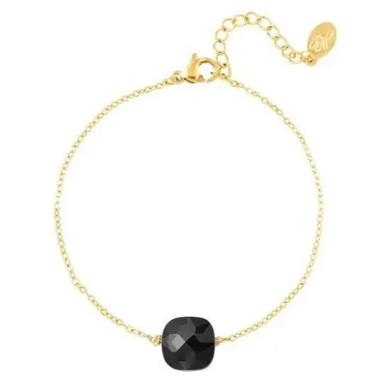 Armband met Steen goud zwart