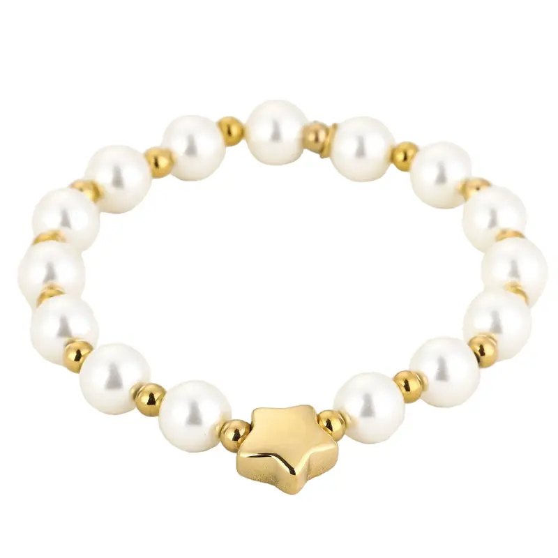 Armband Parels Ster goud wit