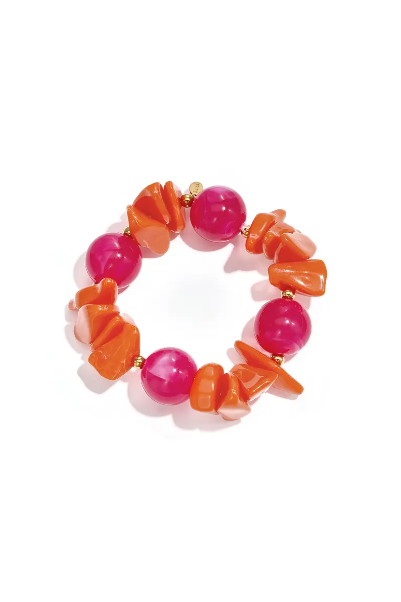 Armband roze rode kralen