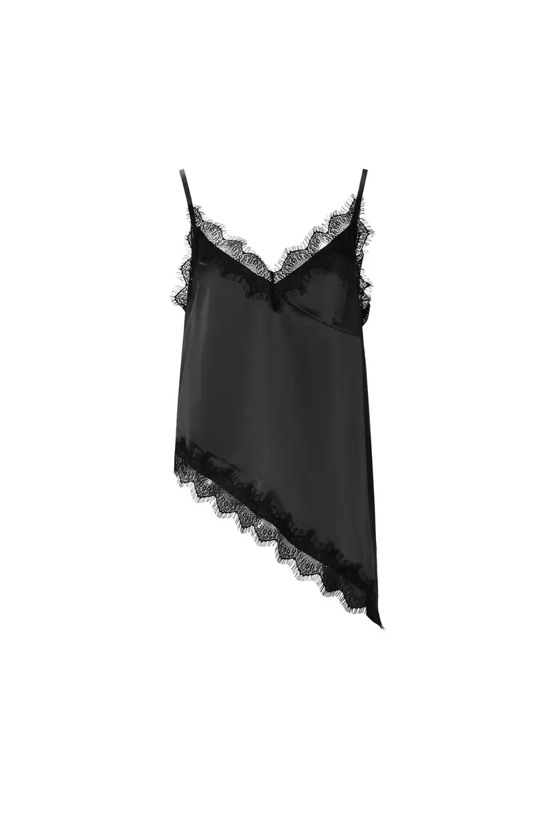 Asymmetrische kanten top zwart