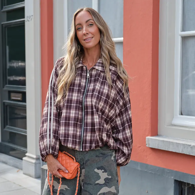 Autumn check jacket bruin