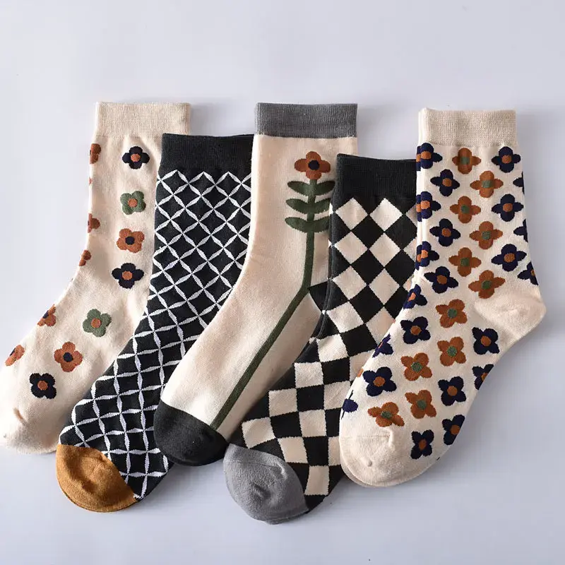 Autumn Flowers Crew Socks