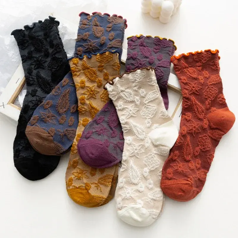 Autumnal Texture Crew Socks
