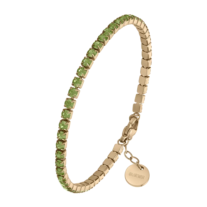 Ava Gold Olive Green Bracelet