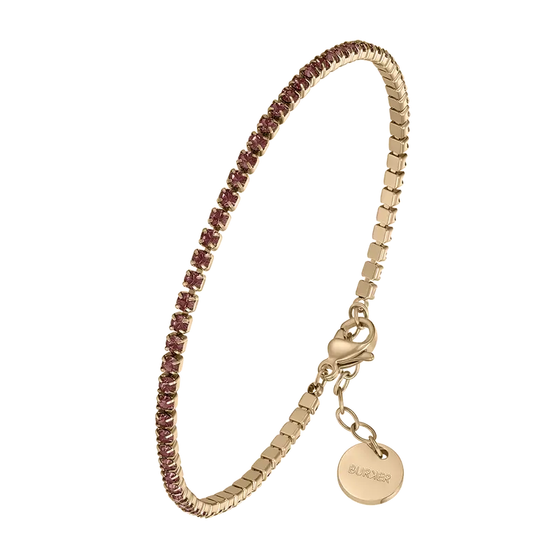 Ava Petite Gold Burgundy Bracelet