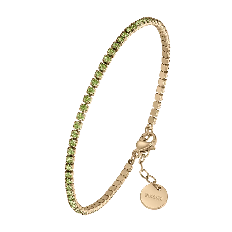 Ava Petite Gold Olive Green Bracelet