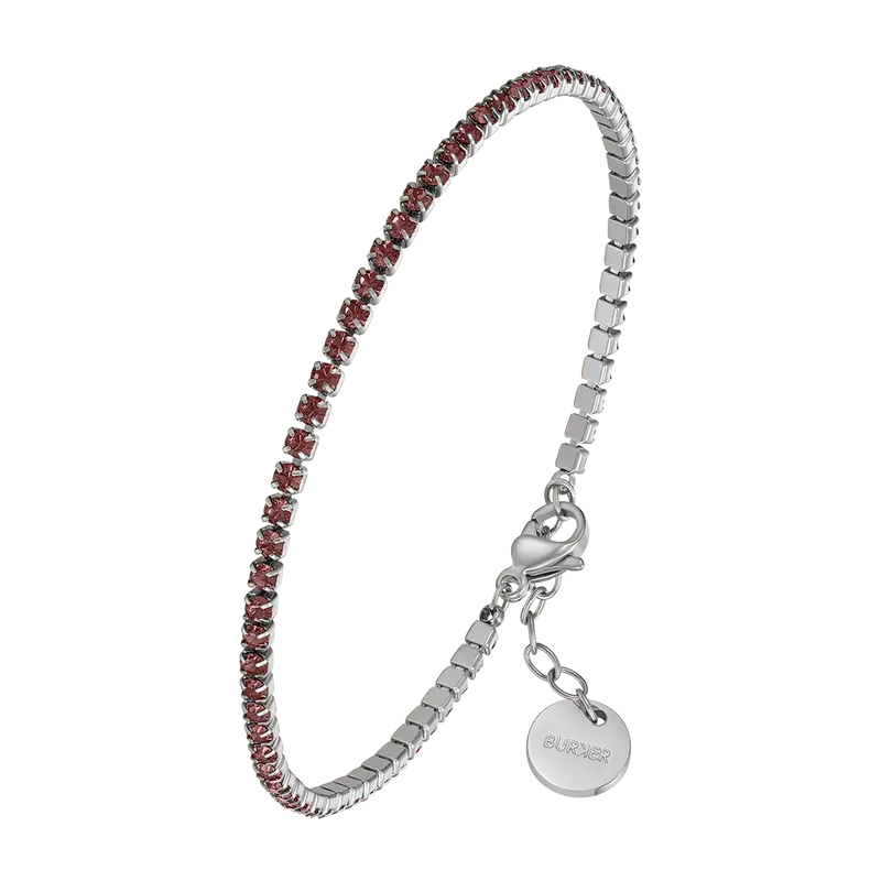 Ava Petite Silver Burgundy Bracelet