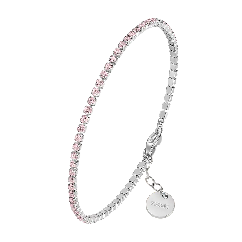 Ava Petite Silver Pink Bracelet