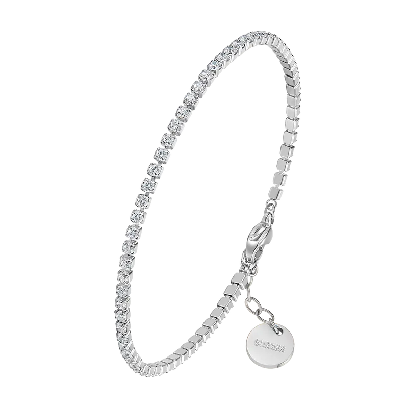 Ava Petite Silver White Bracelet