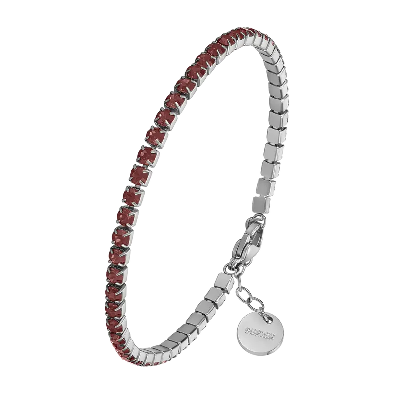 Ava Silver Burgundy Bracelet