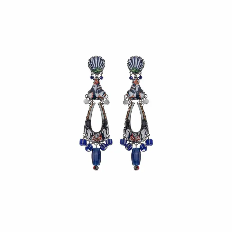 Ayala bar oorbellen Blue Domes R2414