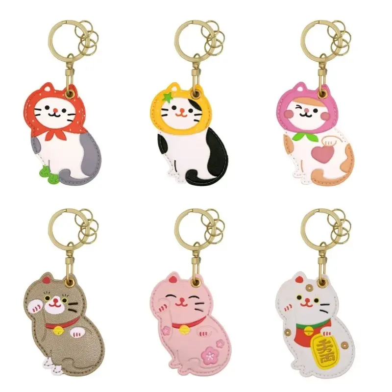 Babushka Cat Keychain with AirTag Pouch (6 Designs)
