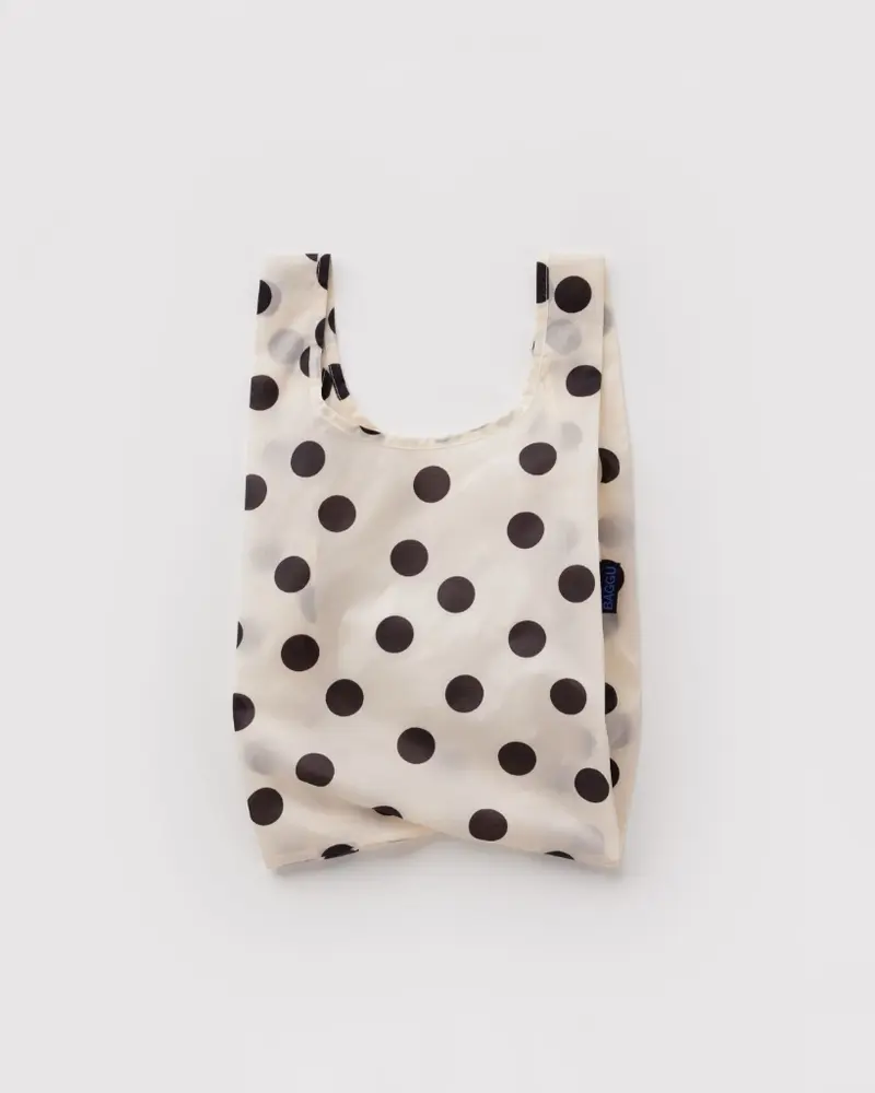 Baby Reusable Bag - Cream & Black Polka Dot