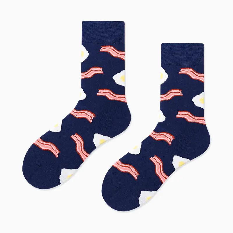 Bacon and Egg Breakfast Crew Socks