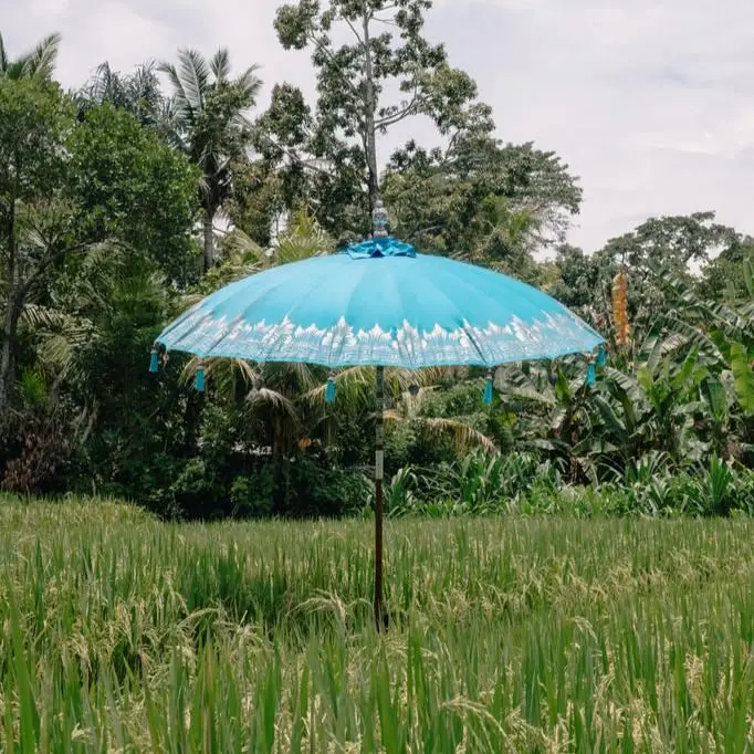 Bali Parasol - Blauw Half Zilver - 180cm