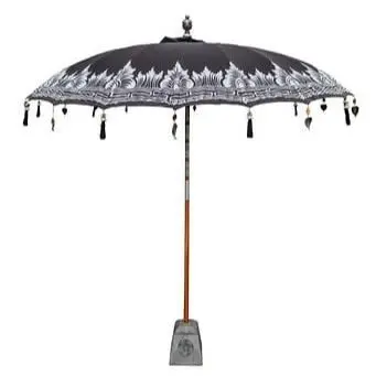 Bali Parasol - Half Zilver Zwart - 250cm