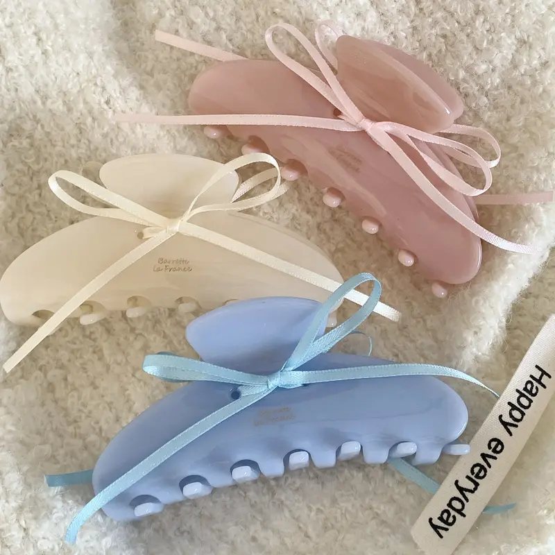 Ballet Style Ribbon Acrylic Hair Claw Clip (3 Colours)