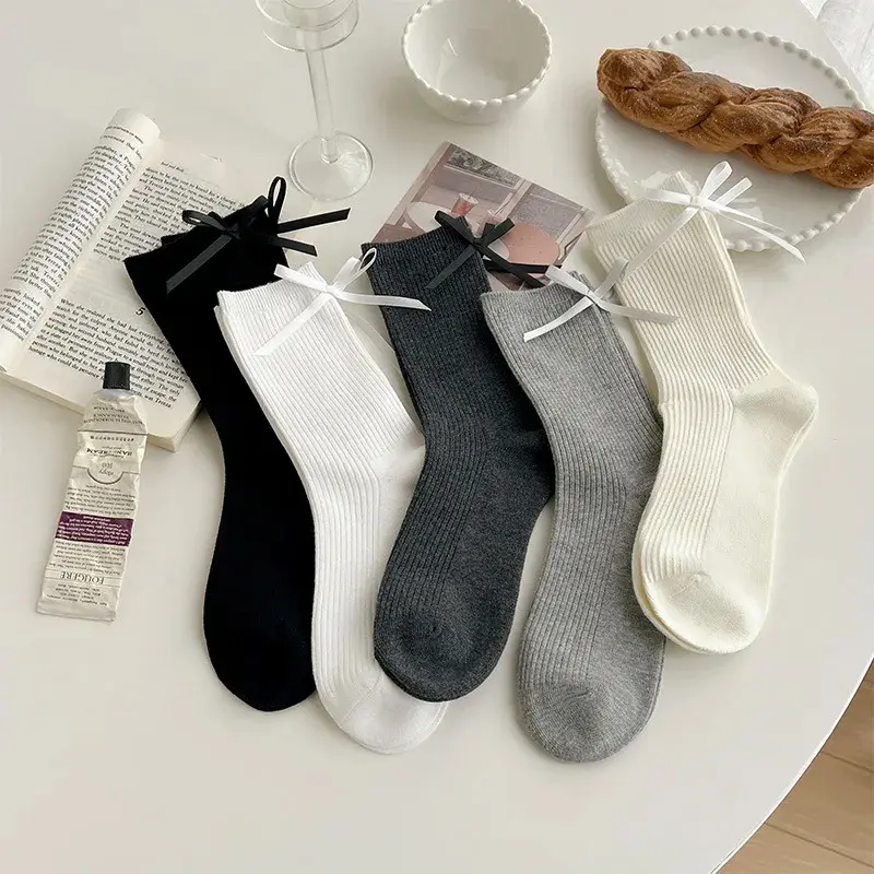 Balletcore Ribbon Rib Crew Socks (5 colours)