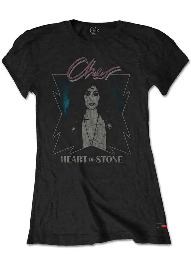 Band Shirts Cher Heart of Stone Girly T-Shirt Black