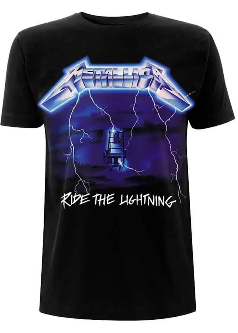 Band Shirts Metallica Ride The Lightning Tracks T-Shirt Black