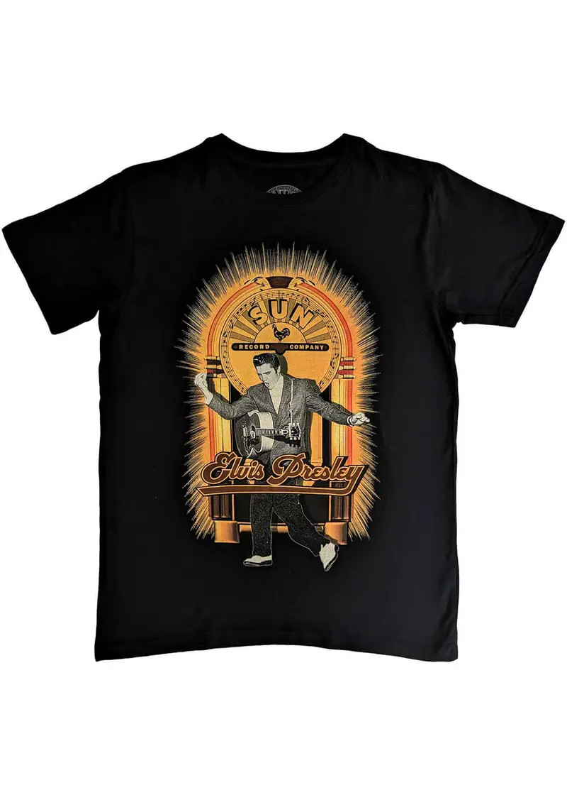 Band T-Shirts Elvis Presley Sun Records T-Shirt Black