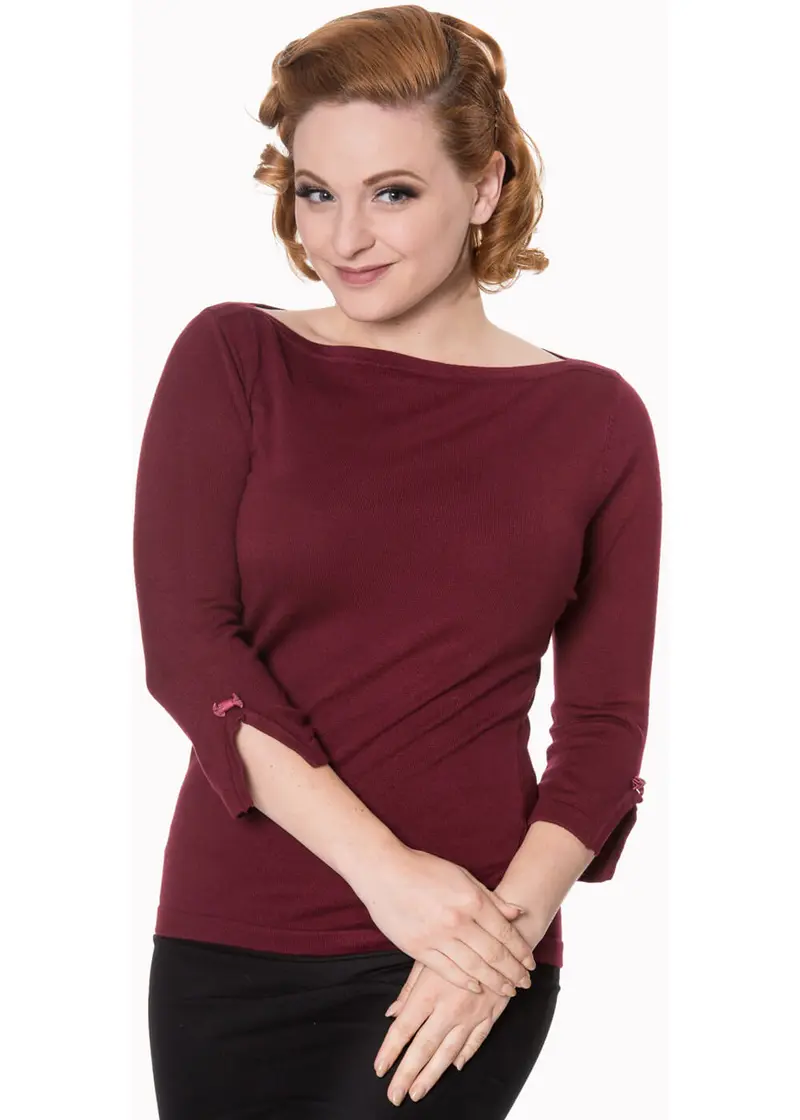 Banned Addicted 50s Sweater Burgundy