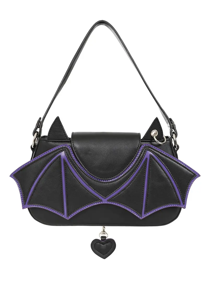 Banned Alternative Batwing Charm Bag Black
