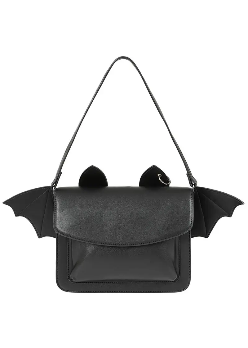 Banned Alternative Darkness Bat Handbag Black