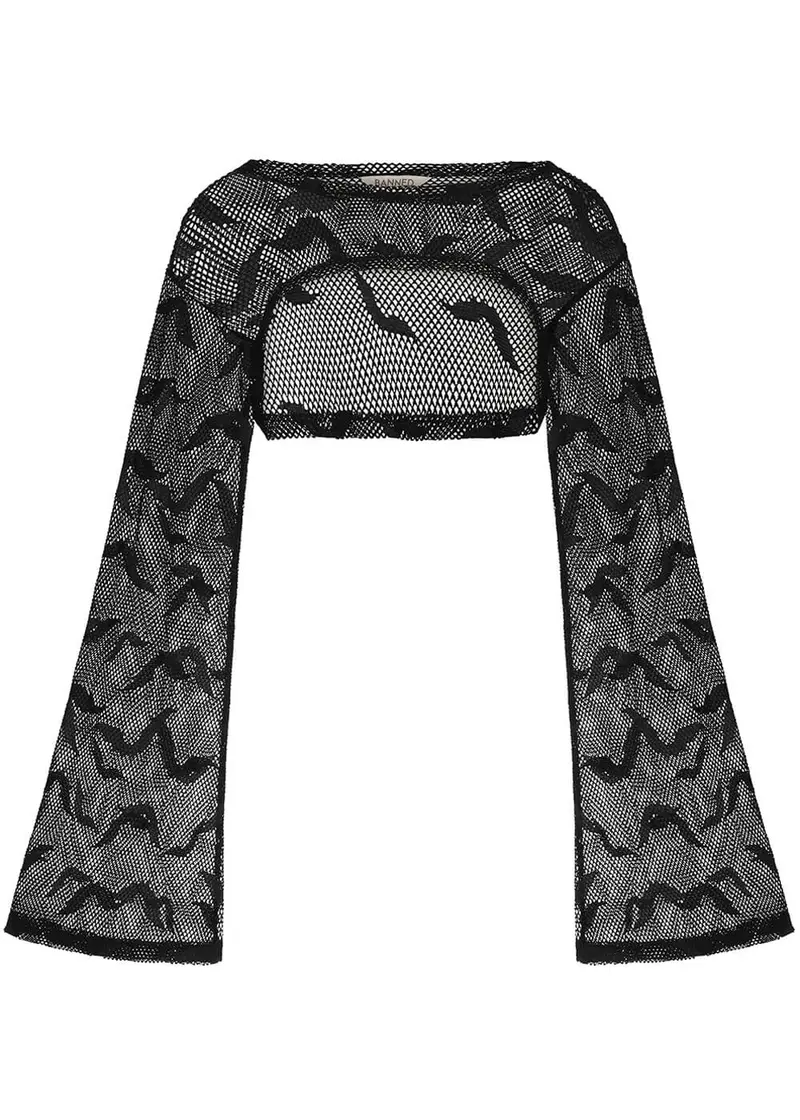 Banned Alternative Selena Bat Mesh Top Black