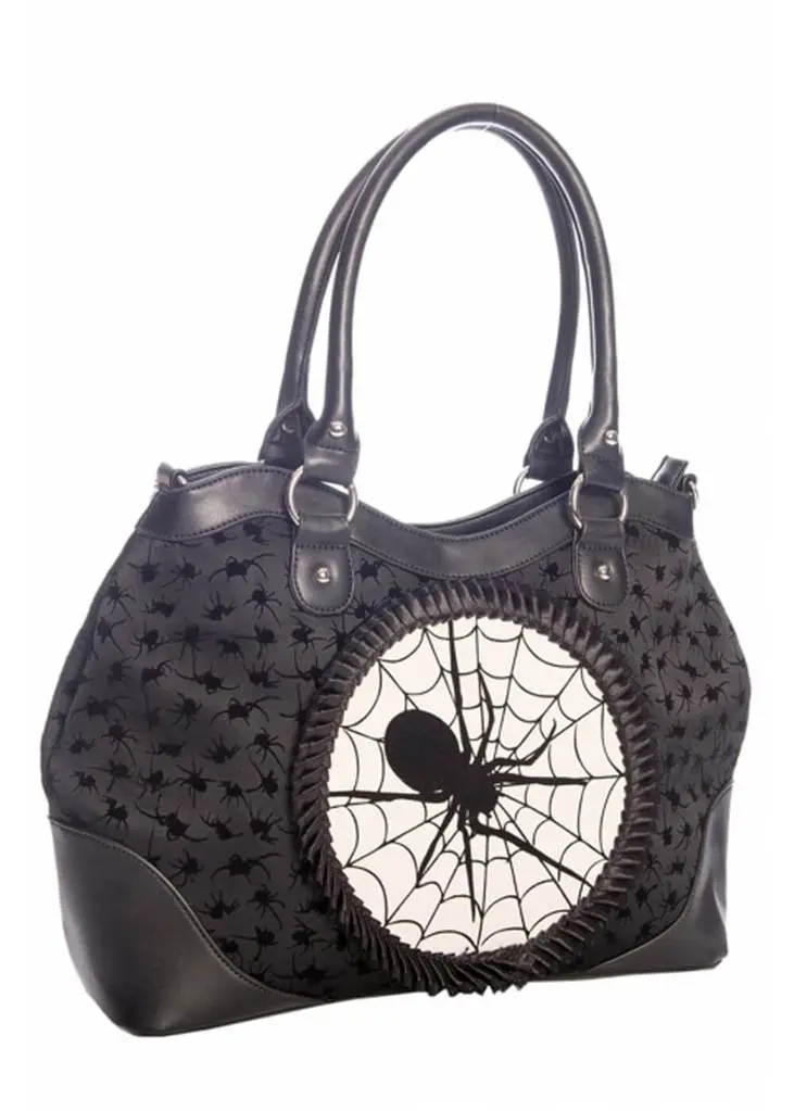 Banned Alternative Spinderella Spider Shoulder Bag Black