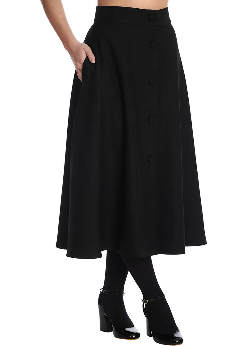 Banned Book Worm 50s A-Line Skirt Black