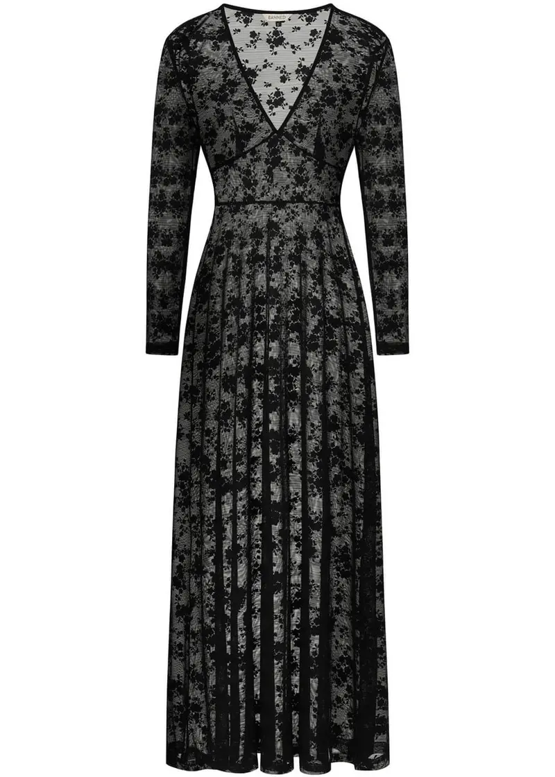 Banned Florence Lace 70's Maxi Dress Black