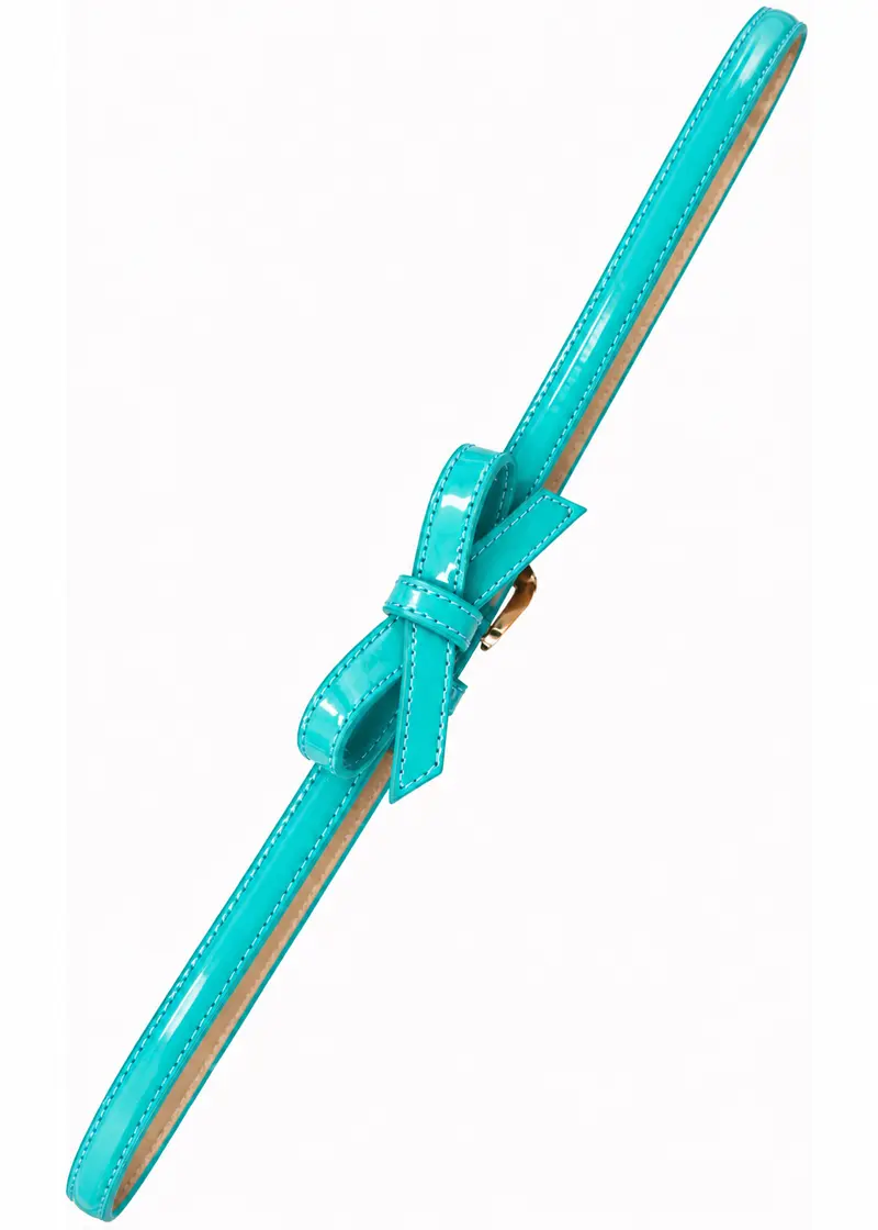 Banned Gold Rush Bow Belt Aqua