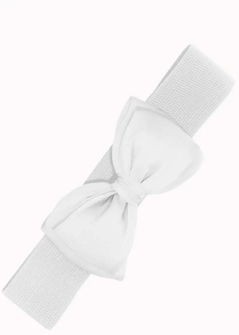 Banned Maria Bow 50s Retro Elastic Belt White