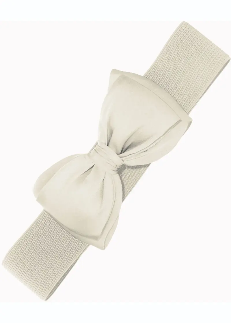 Banned Maria Bow Elastic 50's Belt Ivory