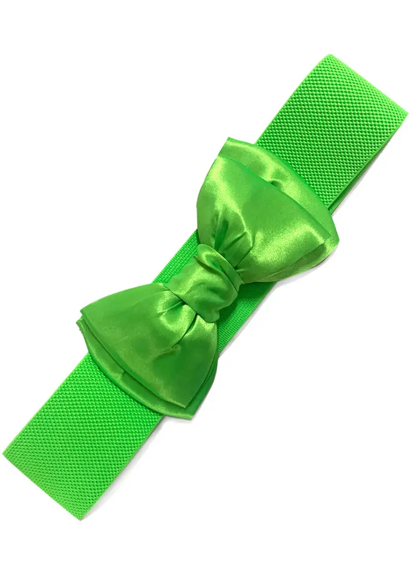 Banned Maria Bow Retro 50's Elastic Belt Halloween Green