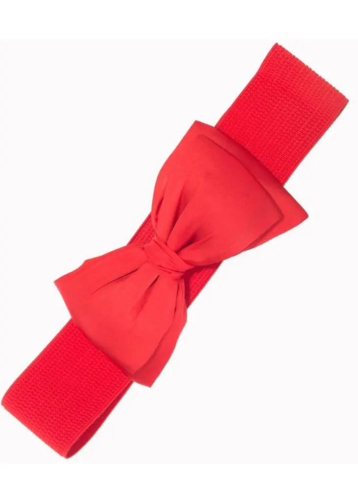 Banned Maria Bow Retro 50s Elastic Belt Red