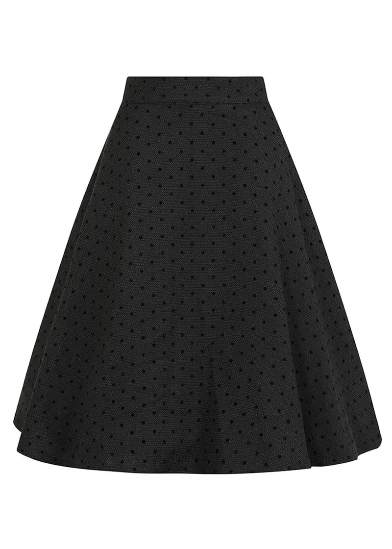 Banned Retro Annie Rose Spot Skirt Black
