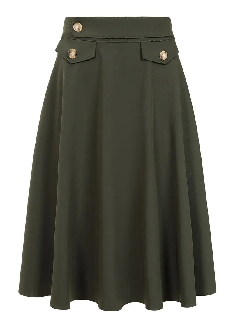 Banned Retro Book Club Swing Skirt Green