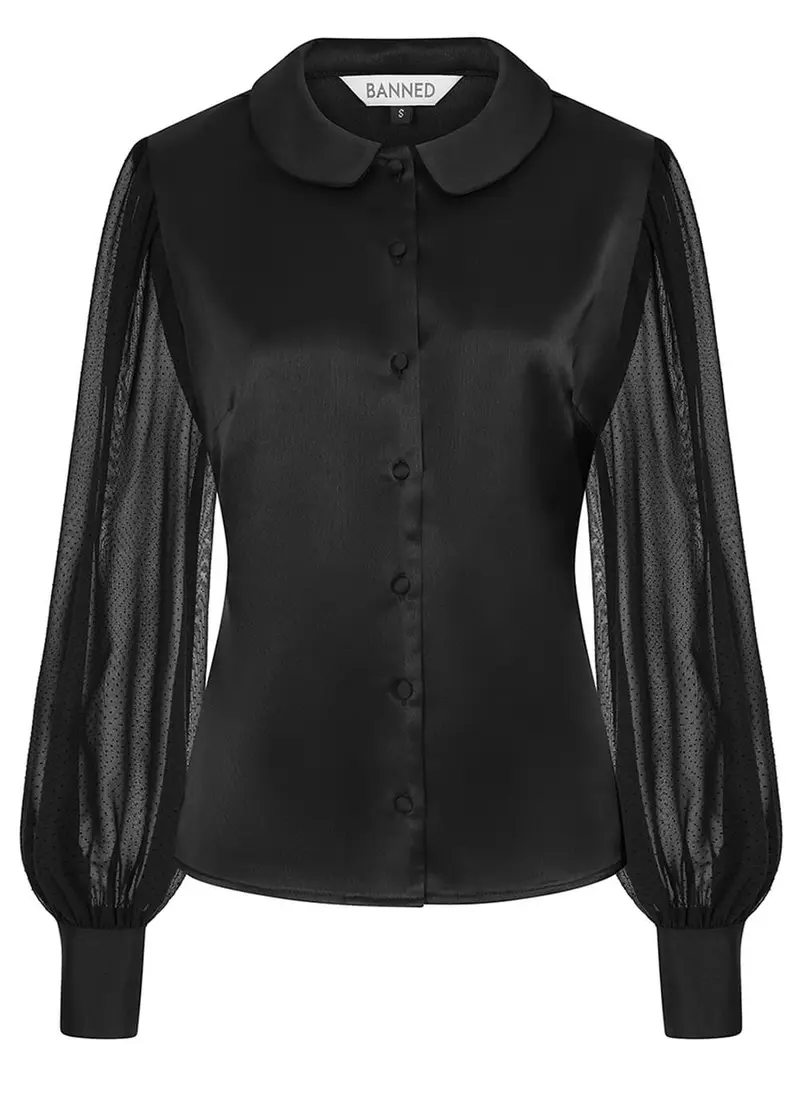 Banned Retro Francesca 50's Blouse Black