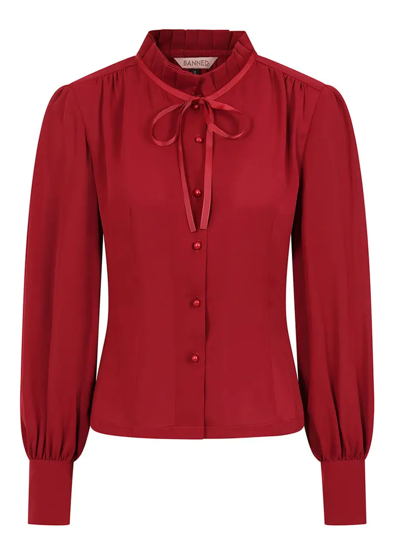 Banned Retro Helly Blouse Bordeaux
