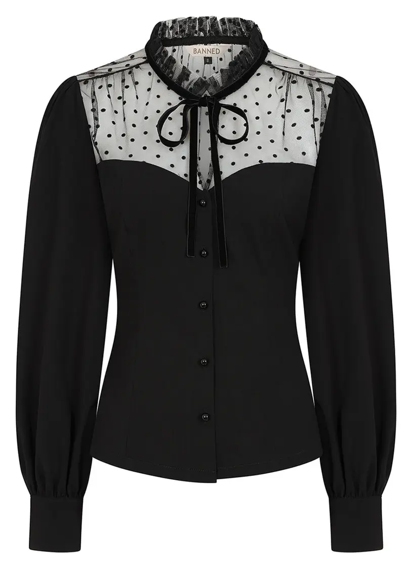 Banned Retro Luna Blouse Black