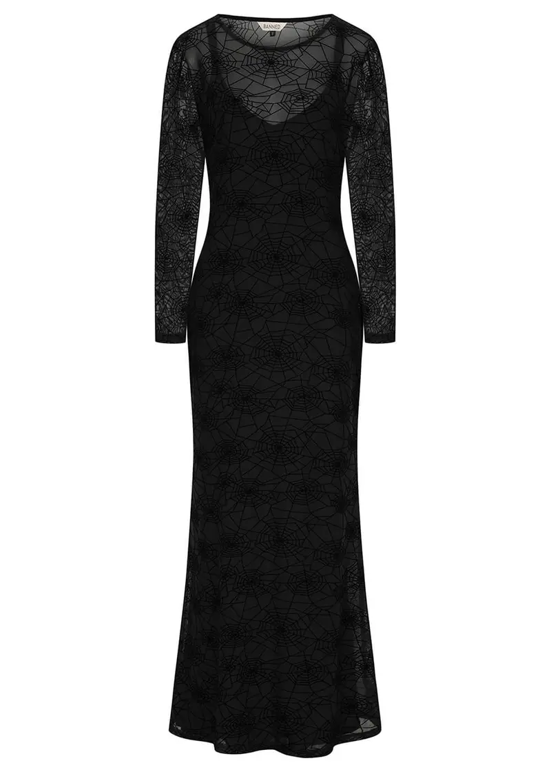 Banned Retro Moira Fitted Maxi Dress Black